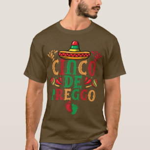 Camiseta Cinco de Mayo Anúncio de Gravidez Cinco Engraçados