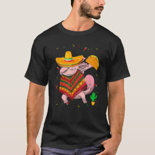 Camiseta Cinco de Mayo Axolotl Dabbing Poncho Sombrero Mexi