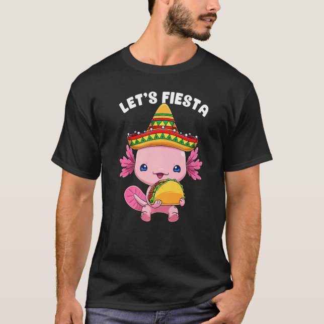 Camiseta Cinco De Mayo Axolotl Taco Cute Mexicano Axolotl L (Frente)