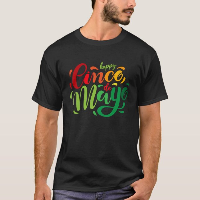 Camiseta Cinco De Mayo Burritos  Mexico Tacos and Avocado   (Frente)