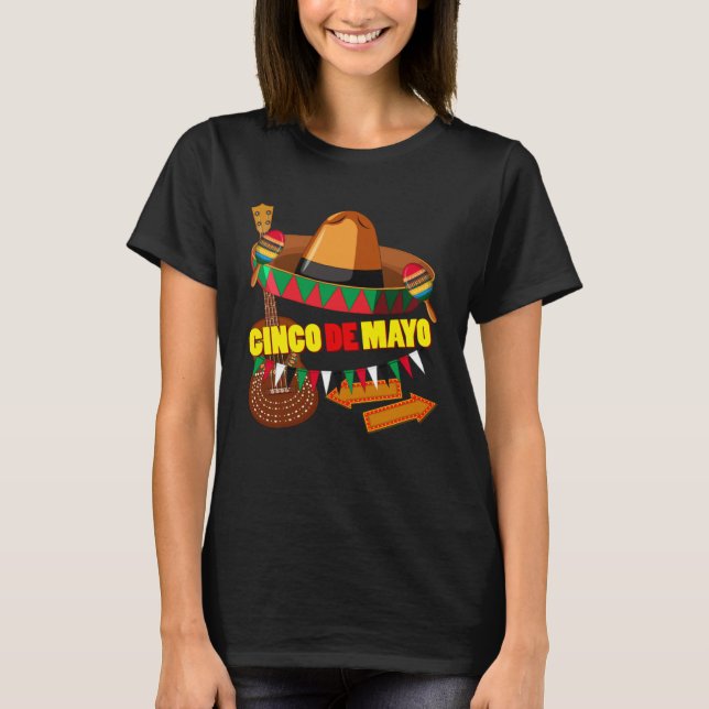 Camiseta Cinco De Mayo Burritos  Mexico Tacos and Avocado   (Frente)