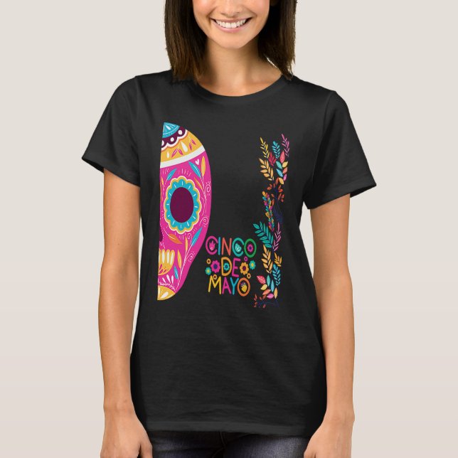 Camiseta Cinco De Mayo Burritos  Mexico Tacos and Avocado   (Frente)