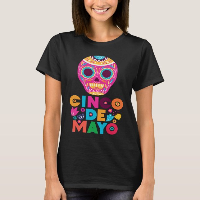 Camiseta Cinco De Mayo Burritos  Mexico Tacos and Avocado   (Frente)
