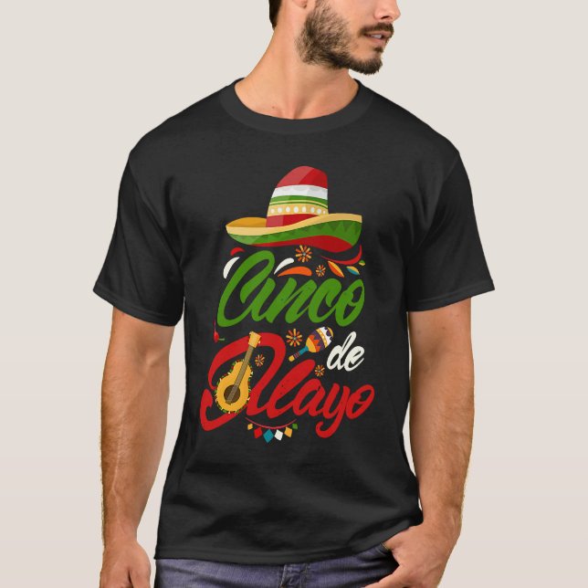 Camiseta Cinco De Mayo Burritos  Mexico Tacos and Avocado   (Frente)
