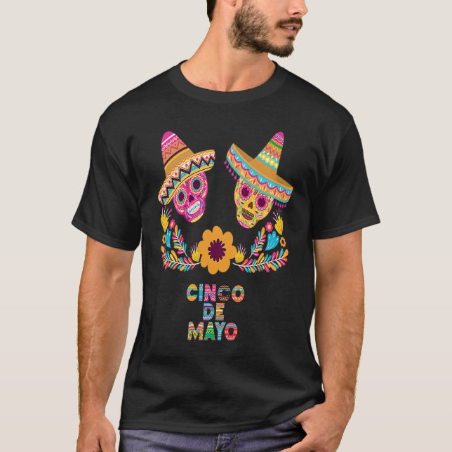 Camiseta Cinco De Mayo Burritos  Mexico Tacos and Avocado   (Frente)