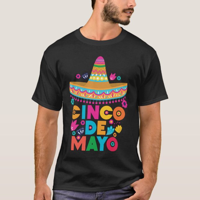 Camiseta Cinco De Mayo Burritos  Mexico Tacos and Avocado   (Frente)