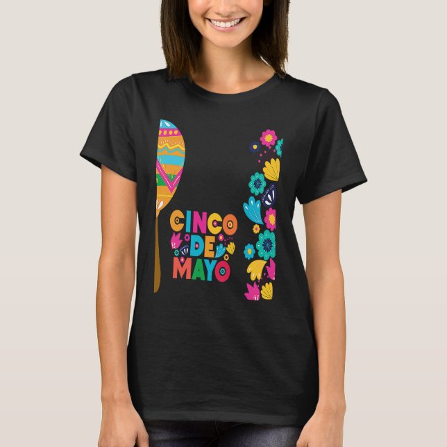 Camiseta Cinco De Mayo Burritos  Mexico Tacos and Avocado   (Frente)