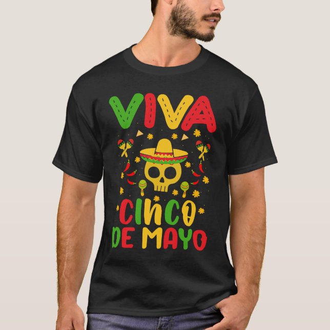 Camiseta Cinco De Mayo Burritos  Mexico Tacos and Avocado   (Frente)