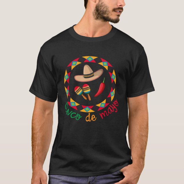 Camiseta Cinco De Mayo Burritos  Mexico Tacos and Avocado   (Frente)