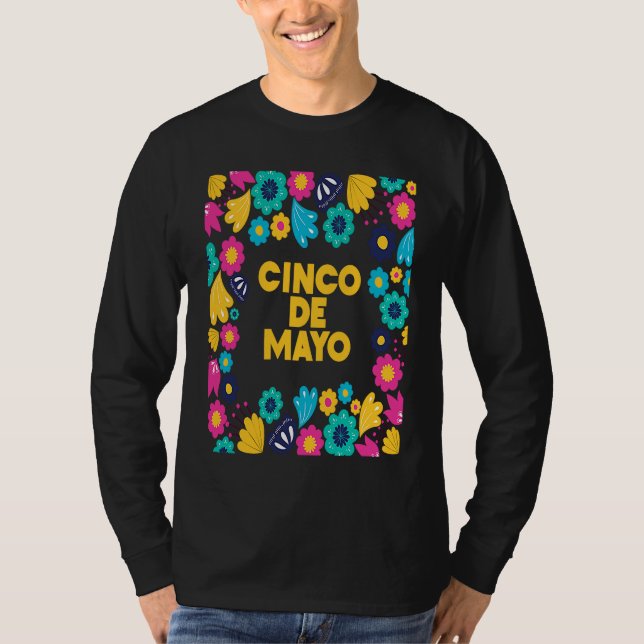 Camiseta Cinco De Mayo Burritos  Mexico Tacos and Avocado   (Frente)