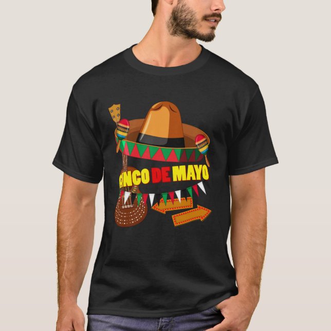 Camiseta Cinco De Mayo Burritos  Mexico Tacos and Avocado   (Frente)