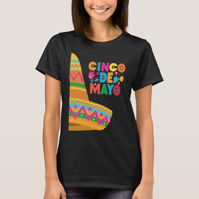 Camiseta Cinco De Mayo Burritos  Mexico Tacos and Avocado   (Frente)