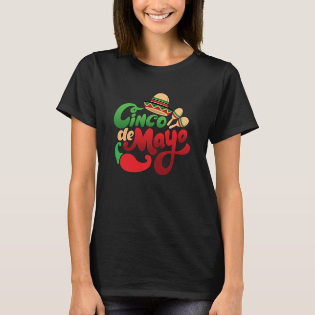 Camiseta Cinco De Mayo Burritos Mexico Tacos and Avocado  1 (Frente)