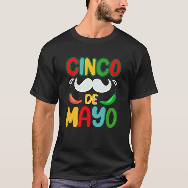 Camiseta Cinco De Mayo Burritos Mexico Tacos and Avocado  1 (Frente)