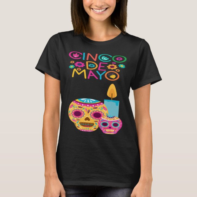 Camiseta Cinco De Mayo Burritos Mexico Tacos and Avocado 10 (Frente)