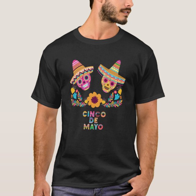 Camiseta Cinco De Mayo Burritos Mexico Tacos and Avocado  2 (Frente)