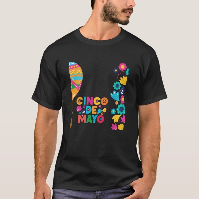 Camiseta Cinco De Mayo Burritos Mexico Tacos and Avocado  3 (Frente)
