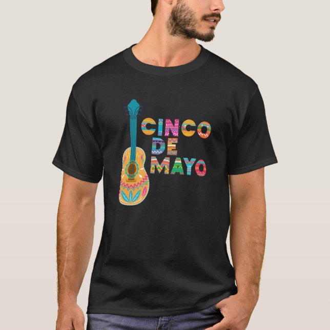 Camiseta Cinco De Mayo Burritos Mexico Tacos and Avocado  3 (Frente)