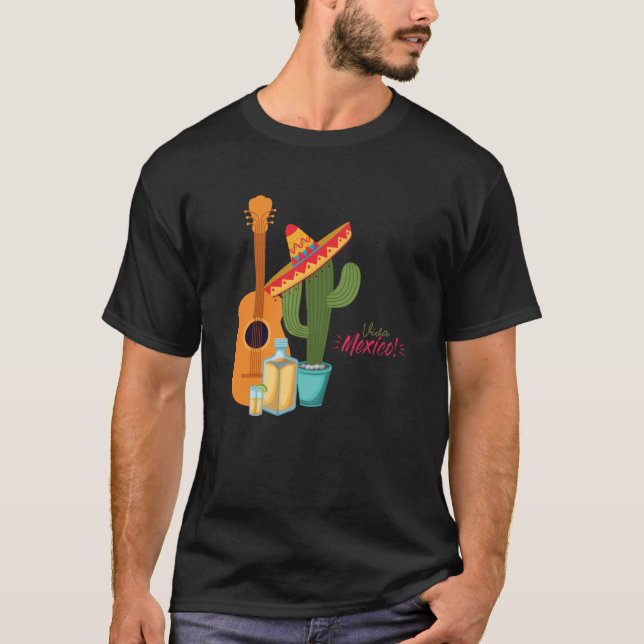 Camiseta Cinco De Mayo Burritos Mexico Tacos and Avocado  4 (Frente)