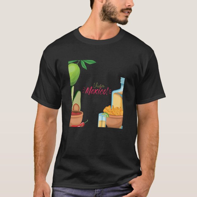 Camiseta Cinco De Mayo Burritos Mexico Tacos and Avocado  6 (Frente)