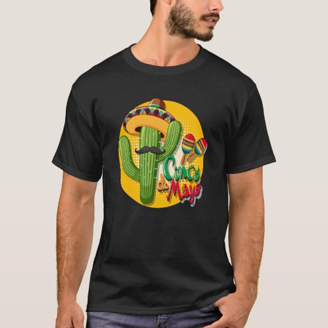 Camiseta Cinco De Mayo Burritos Mexico Tacos and Avocado  6 (Frente)