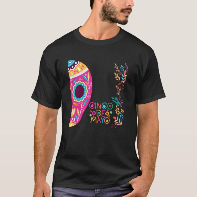 Camiseta Cinco De Mayo Burritos Mexico Tacos and Avocado  8 (Frente)