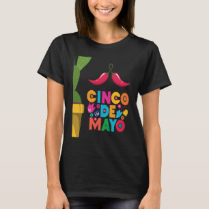 Camiseta Cinco de Mayo Burritos México Tacos e Avocado