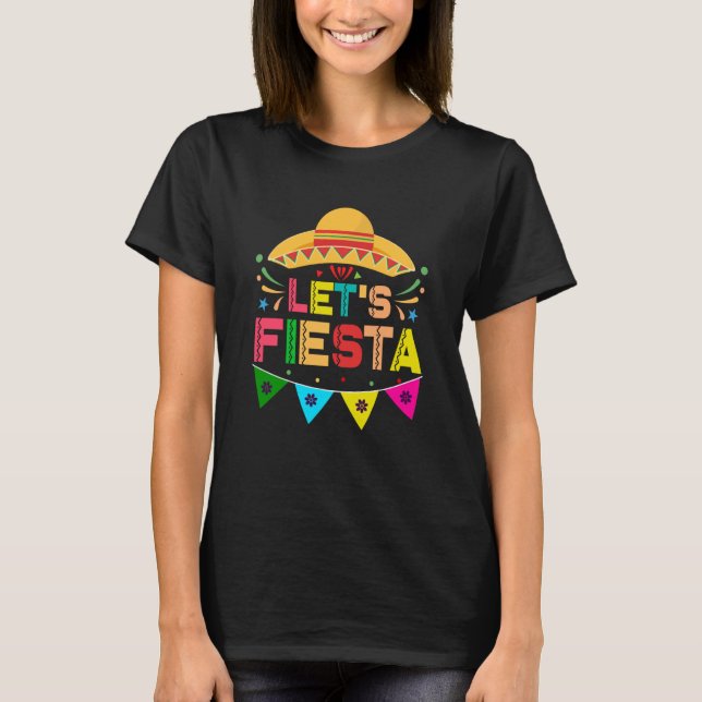 Camiseta Cinco de Mayo Burritos México Tacos e Avocado 4 (Frente)