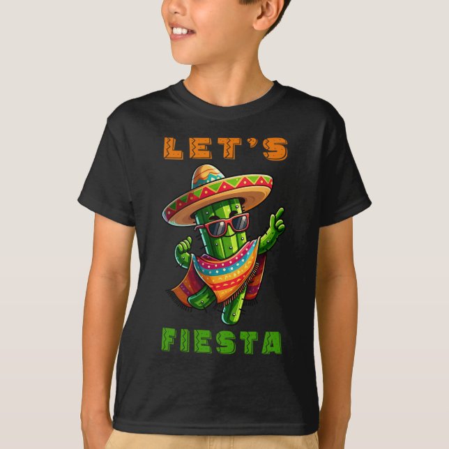 Camiseta Cinco De Mayo Cactus Mexicano Poncho Sombrero Hat  (Frente)