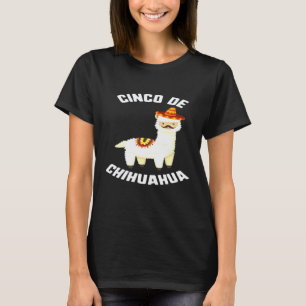 Camiseta Cinco De Mayo Cinco De Chihuahua Lhama Sombrero Mu