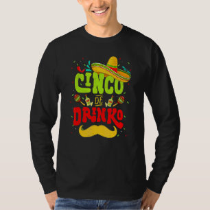 Camiseta Cinco de Mayo Cinco Mexicano De Drinko Mustache Me