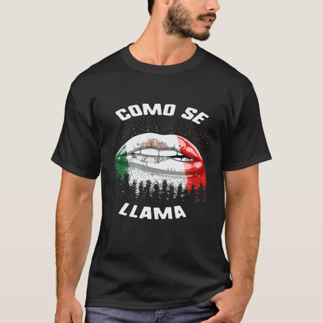 Camiseta Cinco De Mayo Como Se Llama Beijo Lábios Bandeira  (Frente)