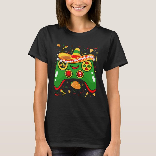 Camiseta Cinco De Mayo Controller Gaming Gamer Mexico Fiest (Frente)