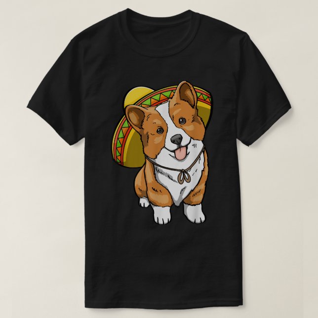 Camiseta Cinco De Mayo Corgi Funny Women Dog Love Mexican D (Frente do Design)