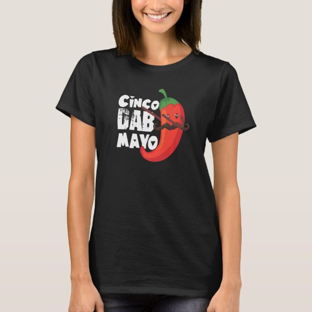 Camiseta Cinco De Mayo Cute Dabbing Red Pepper Dab Cute (Frente)