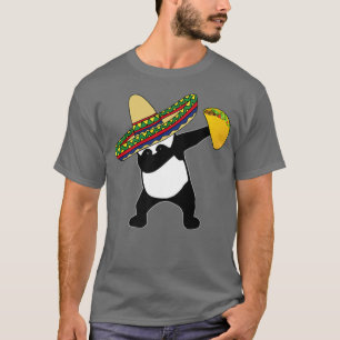 Camiseta Cinco De Mayo Dabbing Panda Bear Taco Mexicano Som