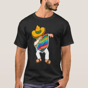 Camiseta Cinco De Mayo Dabbing Poncho Sombrero México Vamos