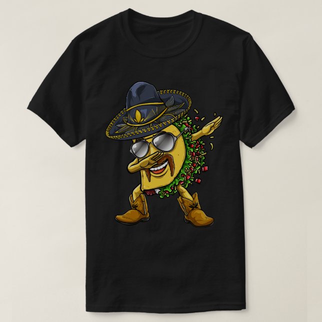 Camiseta Cinco de Mayo Dabbing Taco Hombre (Frente do Design)
