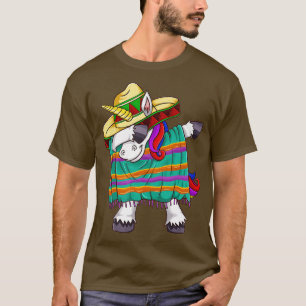 Camiseta Cinco De Mayo Dabbing Unicorn Poncho Sombrero Mexi