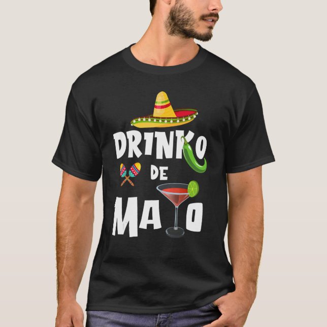 Camiseta Cinco De Mayo Drinko De Mayo Mexicano Fiesta Drink (Frente)