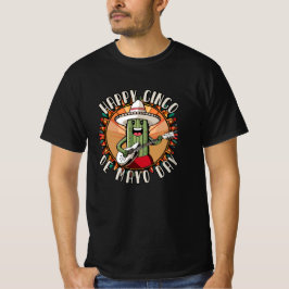 Camiseta Cinco De Mayo Engraçado Mexicano Cactus Tocando Vi