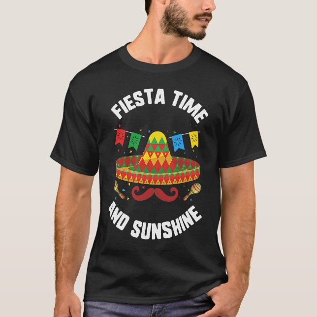 Camiseta Cinco De Mayo Fiesta Time And Sunshine Sombrero Mu (Frente)