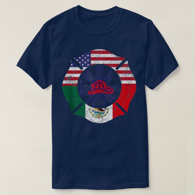 Camiseta Cinco de Mayo Firefighter Fireman mexicano (Frente do Design)