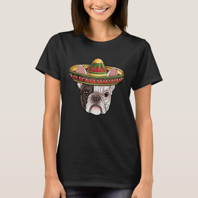 Camiseta Cinco de Mayo French Bulldog Mexican Sombrero Boys (Frente)