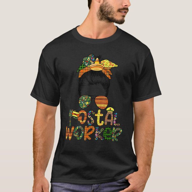 Camiseta Cinco de Mayo Funny Messy Bun Glass (Frente)