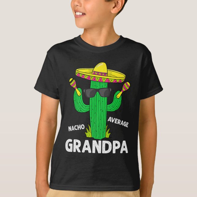 Camiseta Cinco de Mayo Funny Nacho Média Avô Sombrero (Frente)