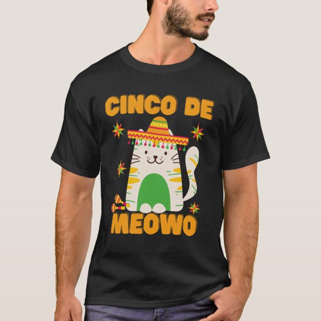 Camiseta Cinco De Mayo - Gato Bonito (Frente)