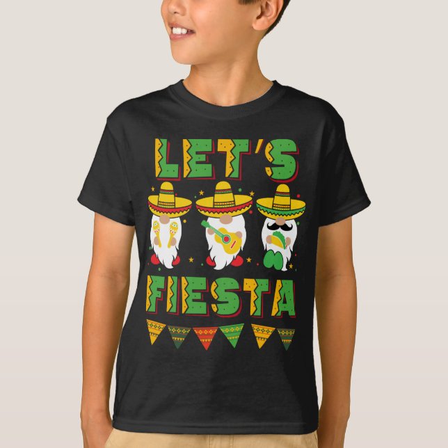Camiseta Cinco De Mayo Gnomos Mexicanos Lets Fiesta (Frente)
