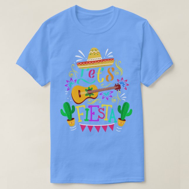 Camiseta Cinco De Mayo Guitar Cactus (Frente do Design)