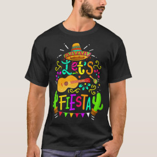 Camiseta Cinco De Mayo Guitarra Mexicana Cacto Para Homens 